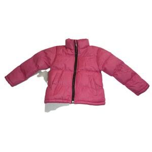 Beverly Hills Princess Toddler Puffer Jacket Log Sleeve zipper Pink Size 3T G002